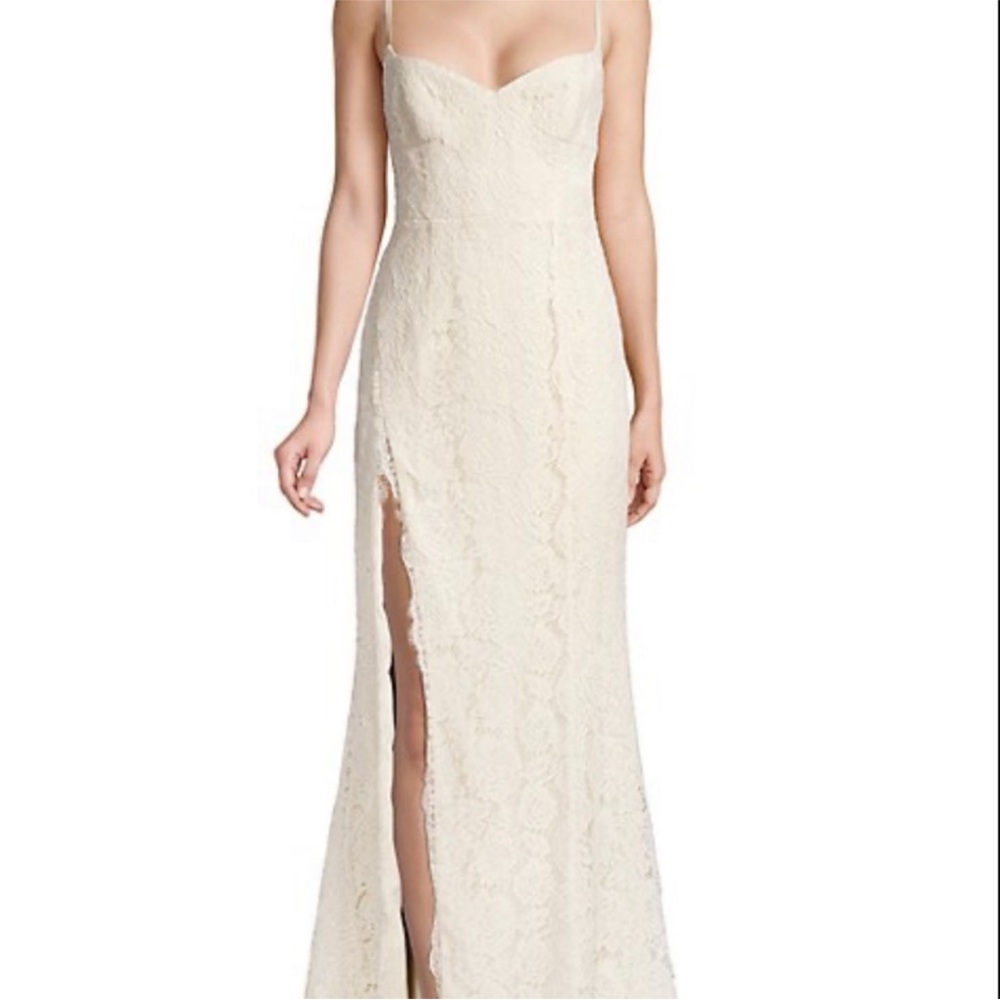 Fame and Partners Dandelion Lace Gown in Ivory